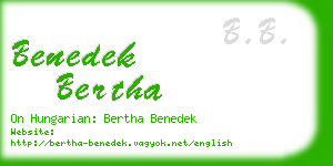 benedek bertha business card